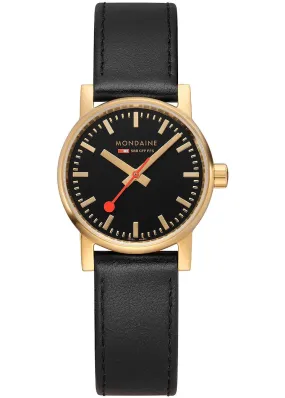 MONDAINE OFFICIAL SWISS RAILWAYS EVO2 GOLD BLACK LEATHER MSE.30120 LB