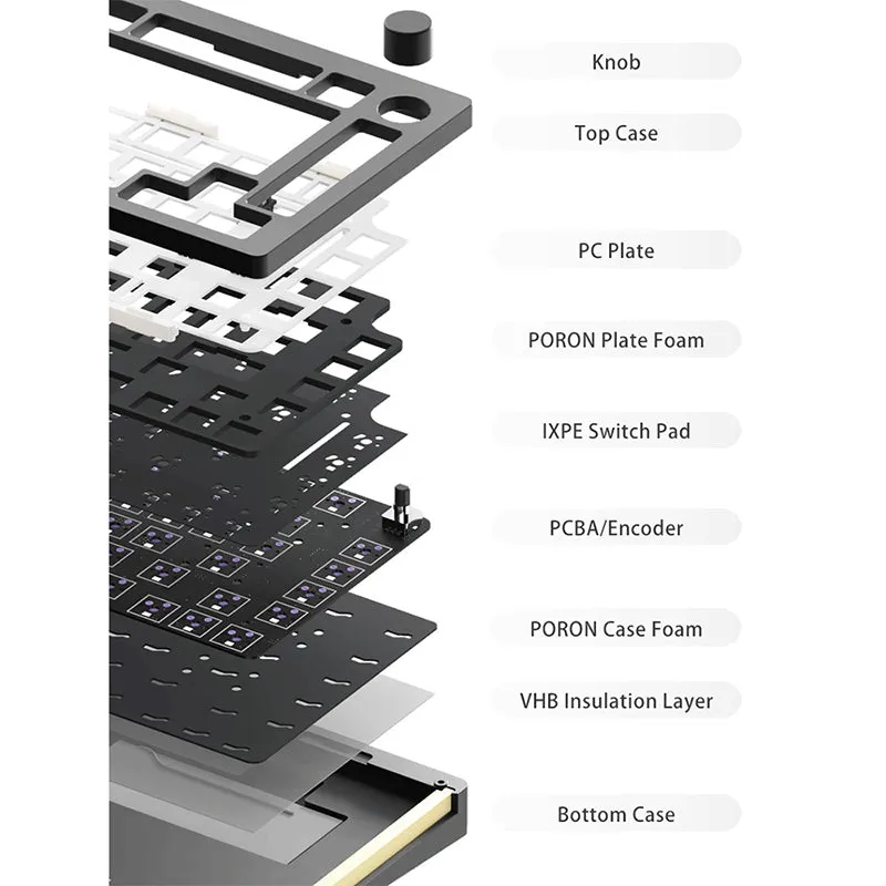 MonsGeek M1W Wireless Aluminum Gasket DIY Kit Updated Version