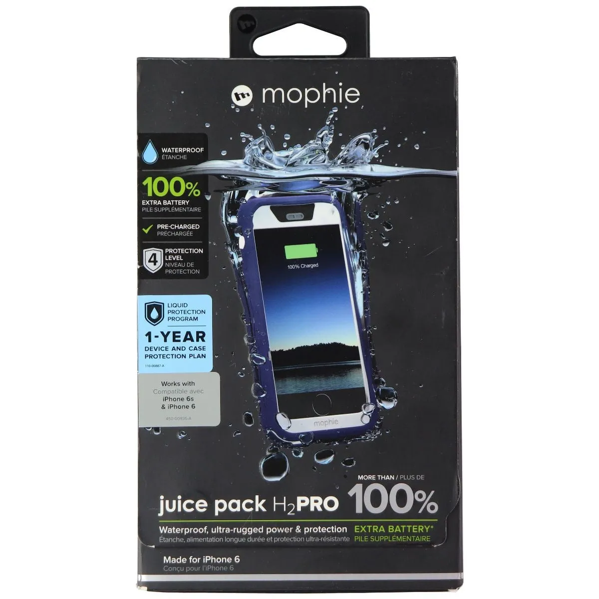 Mophie Juice Pack H2PRO Waterproof Charging Case for Apple iPhone 6 - Blue/White