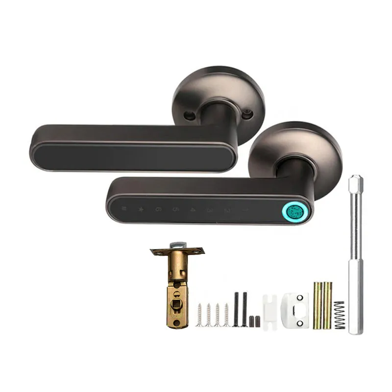 Multiple Unlocked ways with Phantom Password Fingerprint, Free Tuya Smart Management Smart HandleDoor Lock for Home Office Hotel and AirBNB