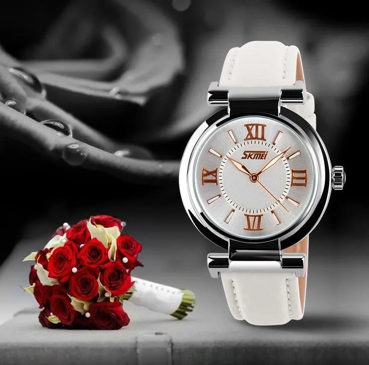 New Fashion Brand Genuine Leather Strap Women Dress Watches Quartz Watch Waterproof Clock Wristwatch