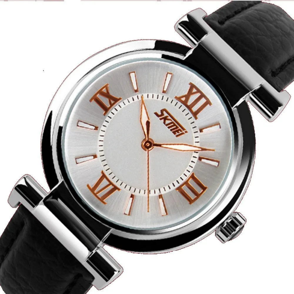 New Fashion Brand Genuine Leather Strap Women Dress Watches Quartz Watch Waterproof Clock Wristwatch