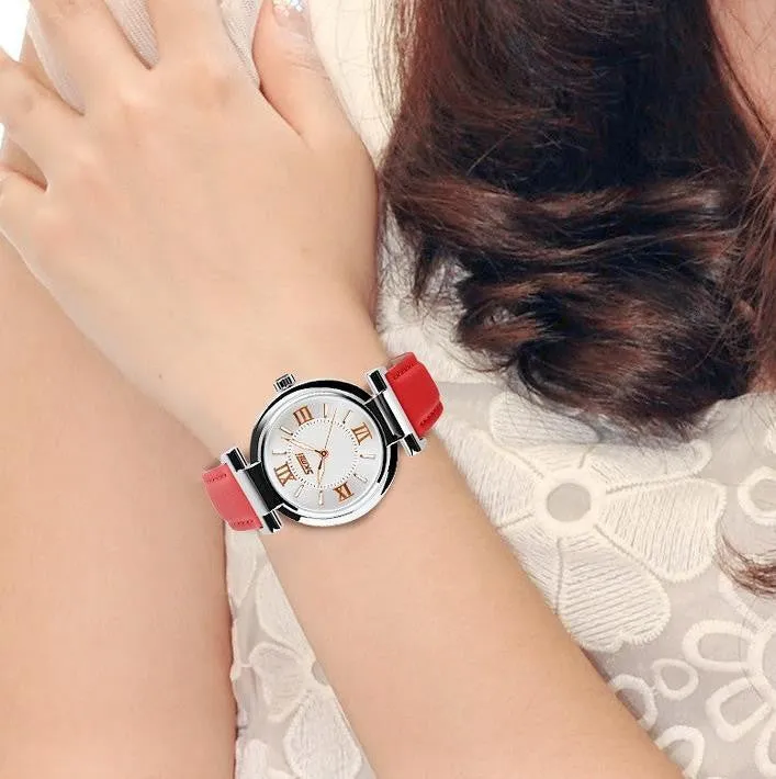 New Fashion Brand Genuine Leather Strap Women Dress Watches Quartz Watch Waterproof Clock Wristwatch