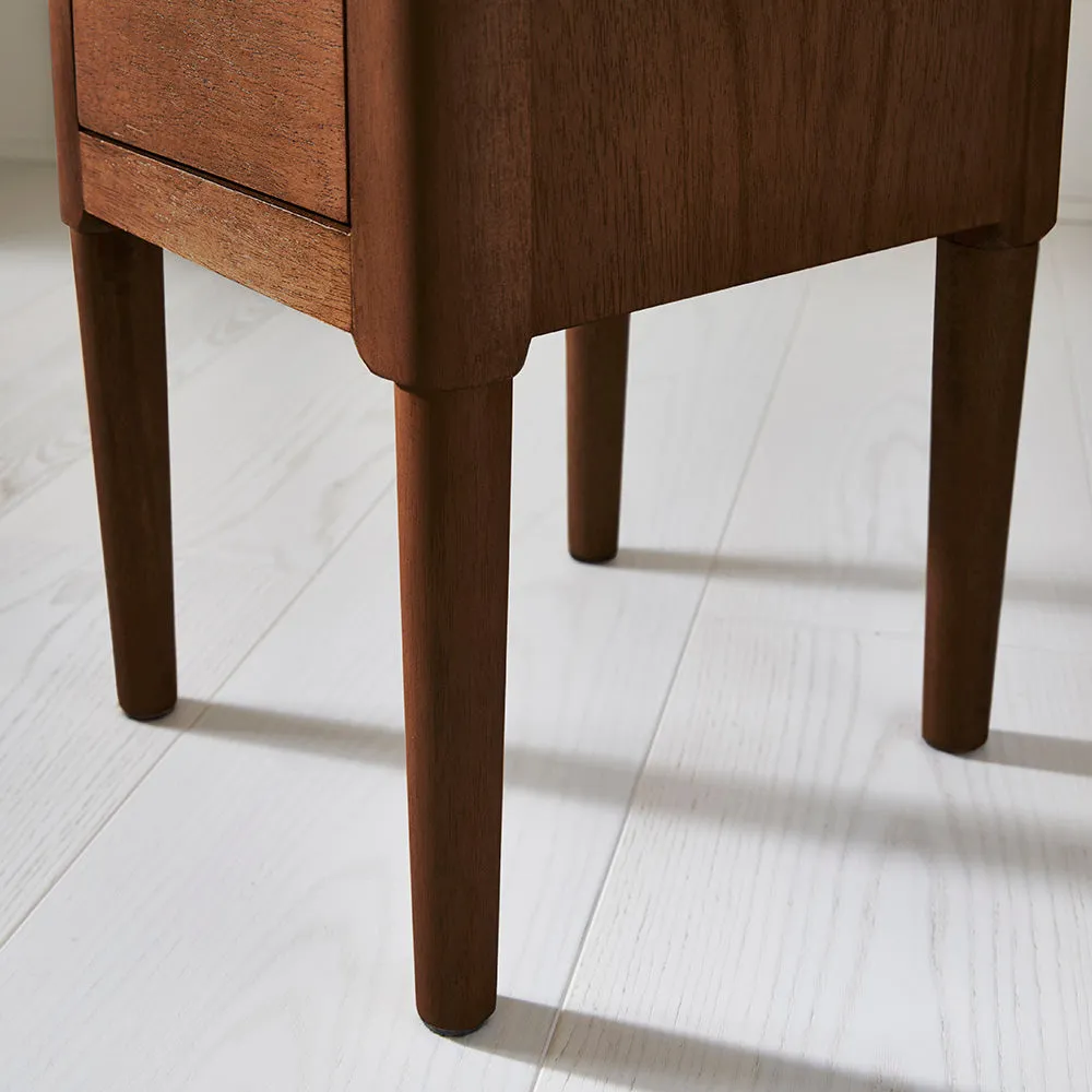 Norway Narrow Walnut Bedside Table