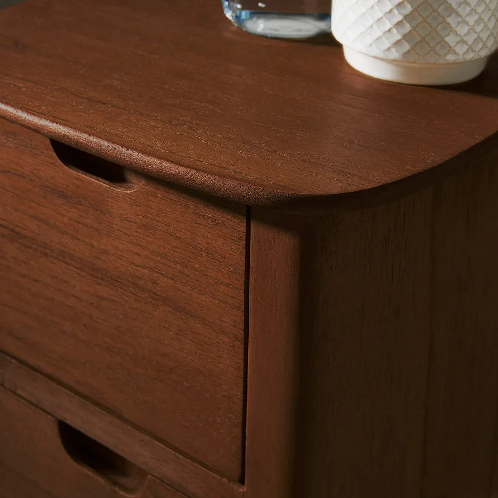 Norway Narrow Walnut Bedside Table