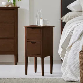 Norway Narrow Walnut Bedside Table