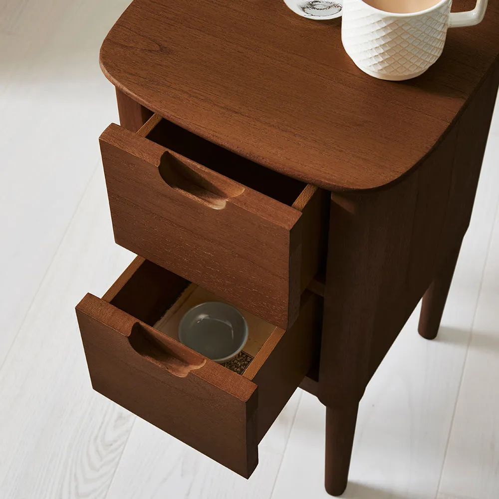 Norway Narrow Walnut Bedside Table