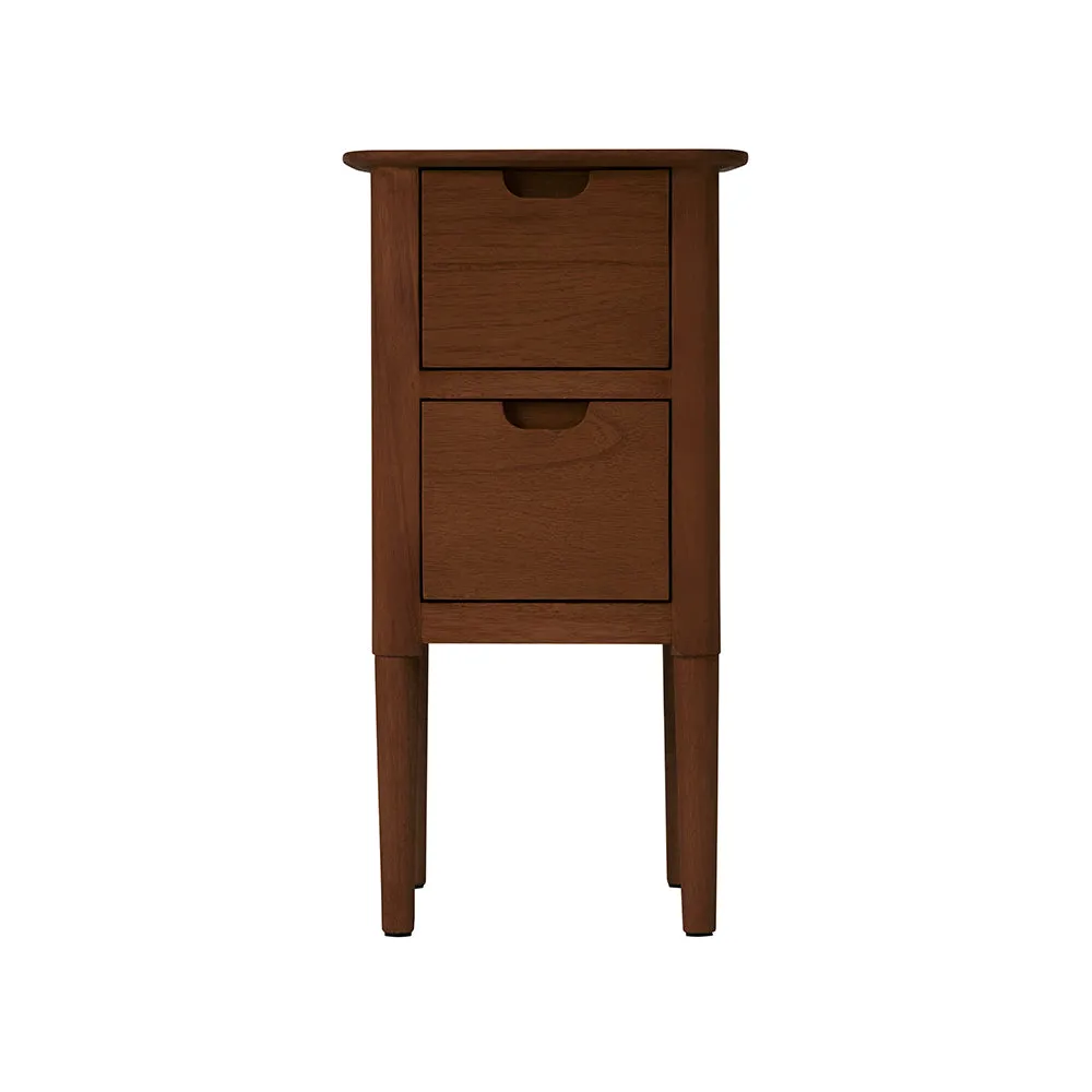 Norway Narrow Walnut Bedside Table