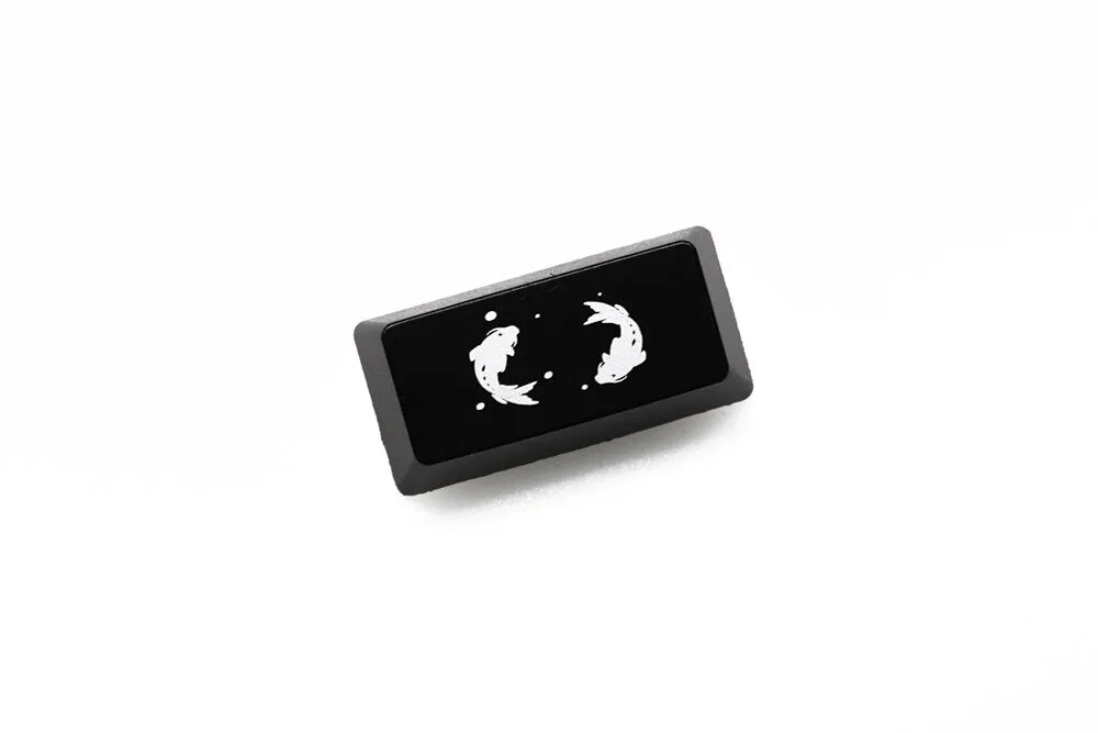 Novelty Keycaps ABS Etched Shine-Through koi fish black red enter backspace