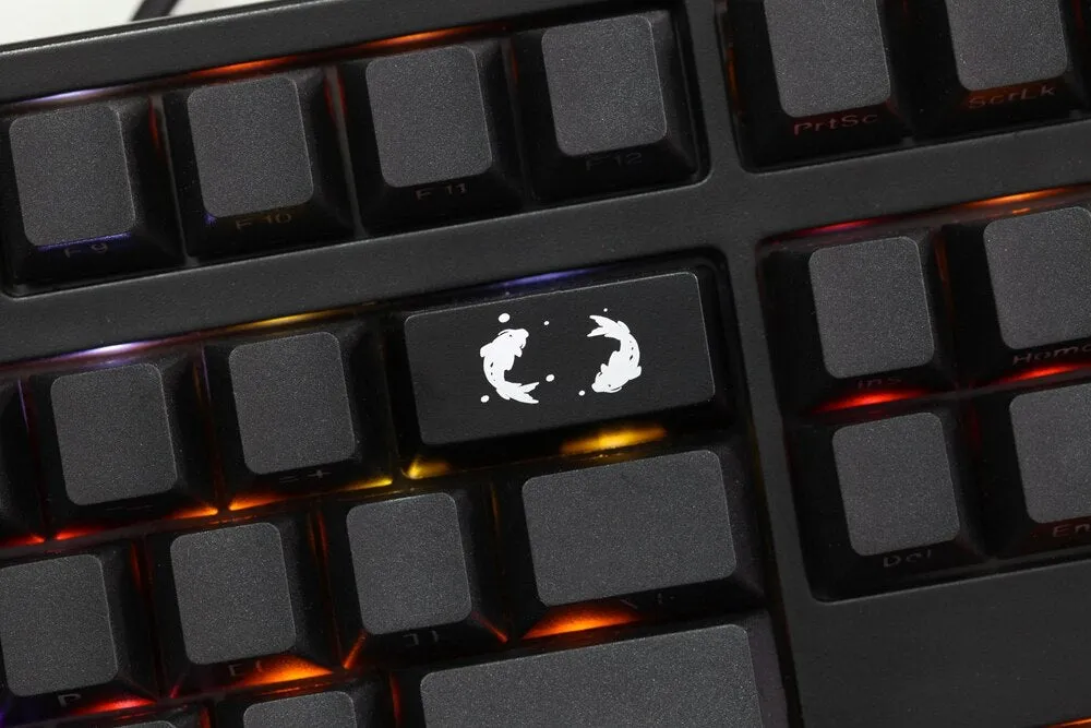 Novelty Keycaps ABS Etched Shine-Through koi fish black red enter backspace