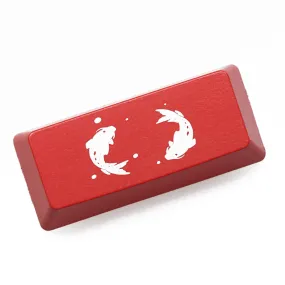 Novelty Keycaps ABS Etched Shine-Through koi fish black red enter backspace