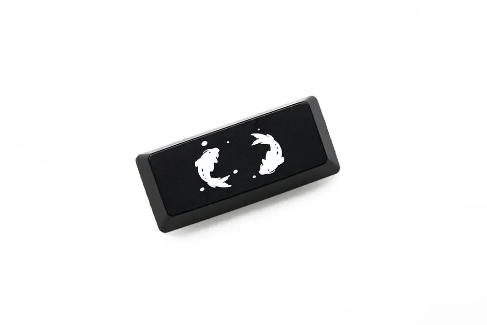 Novelty Keycaps ABS Etched Shine-Through koi fish black red enter backspace