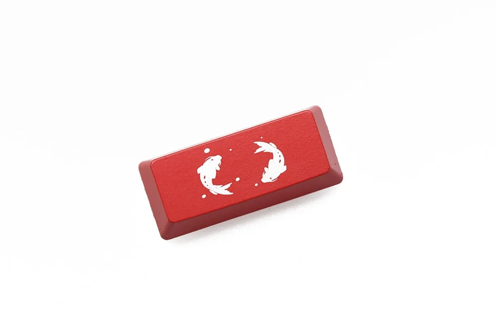 Novelty Keycaps ABS Etched Shine-Through koi fish black red enter backspace