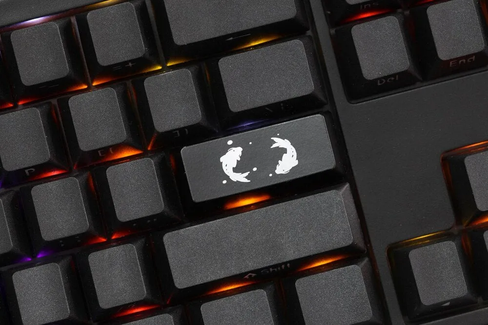 Novelty Keycaps ABS Etched Shine-Through koi fish black red enter backspace