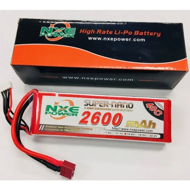 NXE 4S2600 Lipo Battery 14.8V 2600mAh 40C Soft case w/Deans