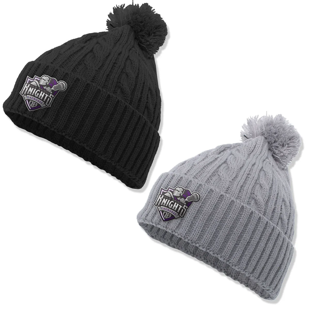 Old Bridge Lacrosse – Cable Knit Pom-Pom Beanie