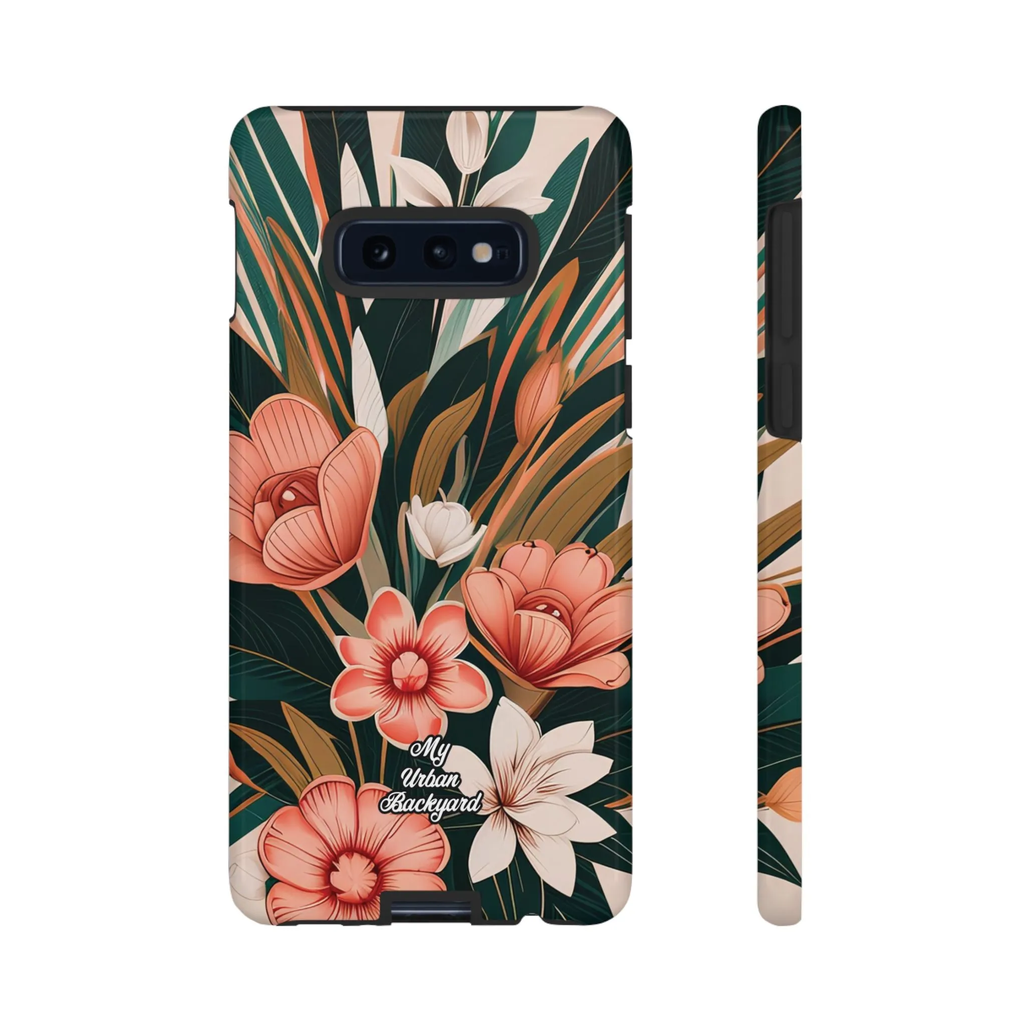 Peach Art Deco Flowers, Cell Phone Case - Apple, Samsung or Google Pixel