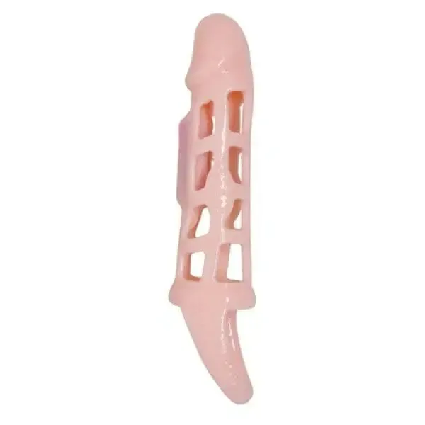 Penis Extender Cover With Vibration And Natural Strap 13.5 Cm - Baile