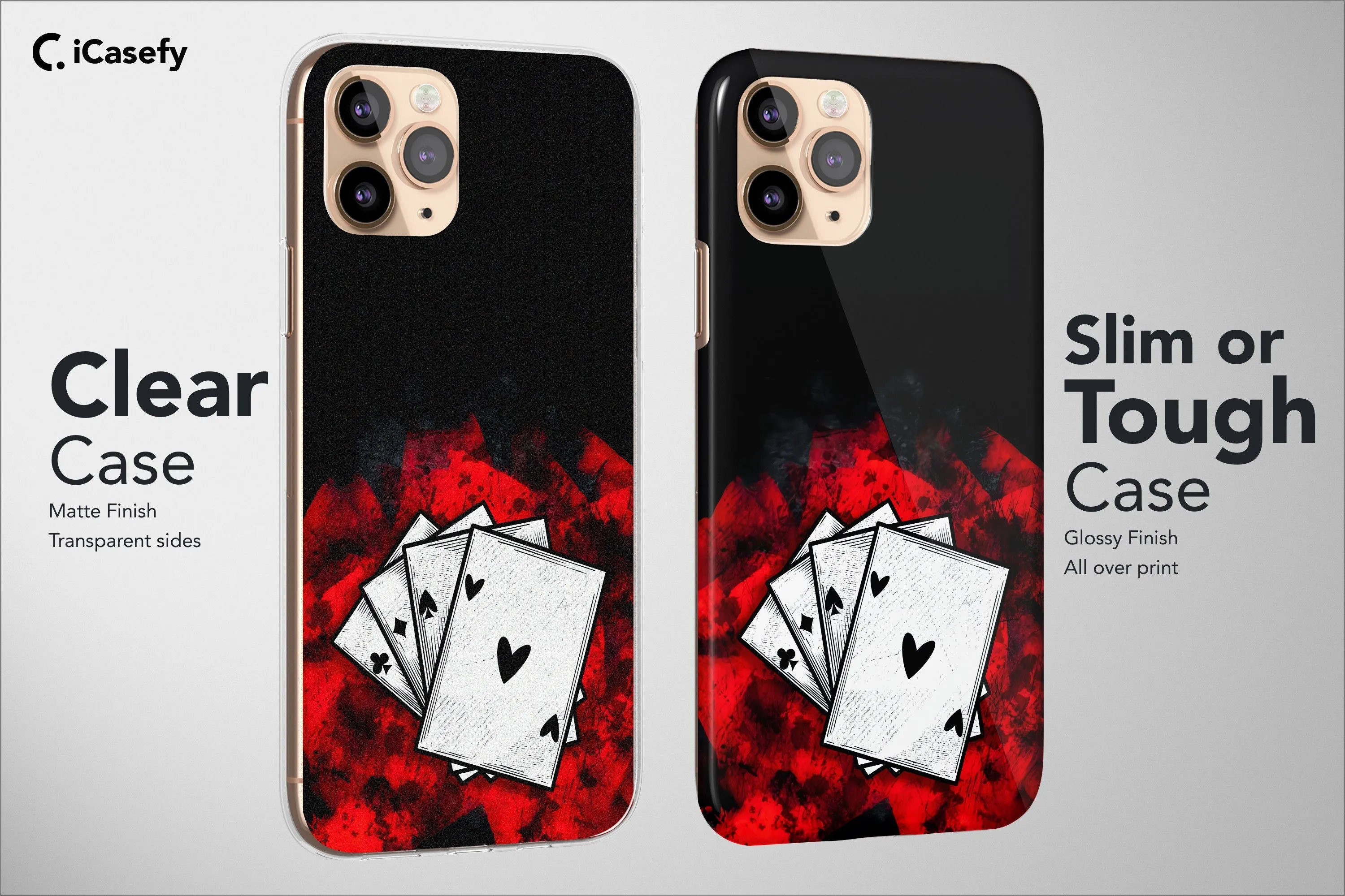 Playing Cards Phone Case Seamless Ace of Hearts Spades Cover