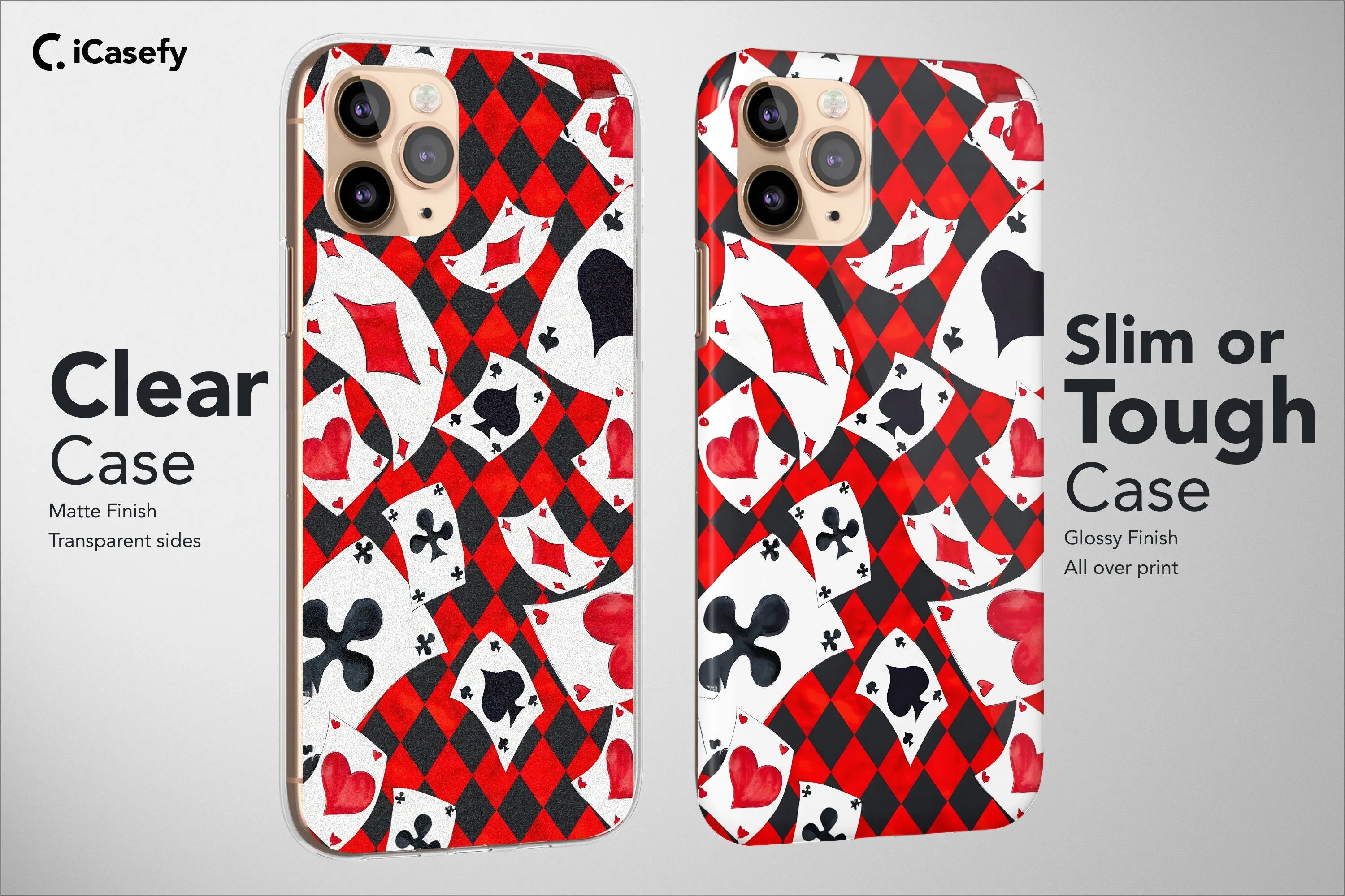 Playing Cards Phone Case Seamless Ace of Hearts Spades Cover