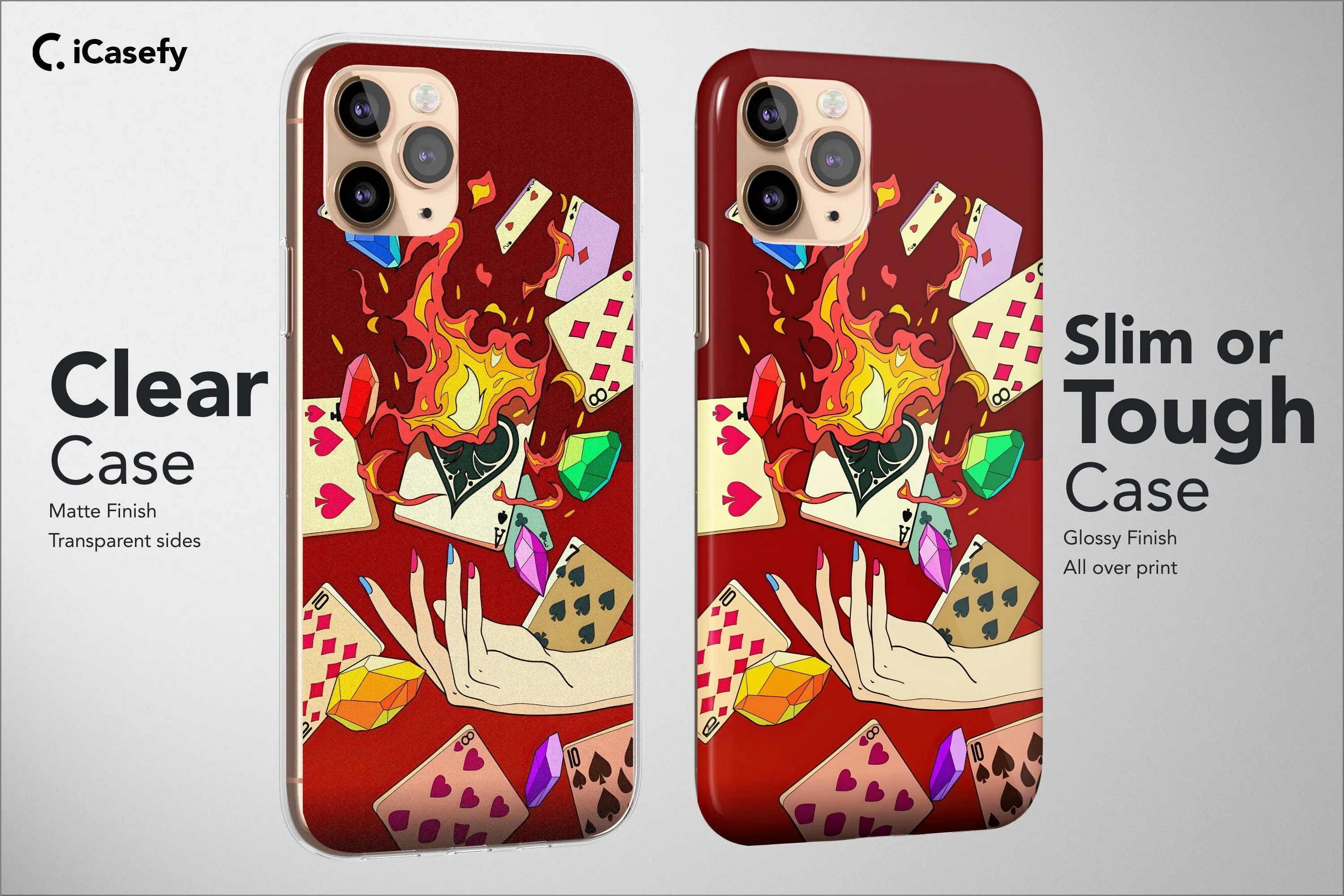 Playing Cards Phone Case Seamless Ace of Hearts Spades Cover