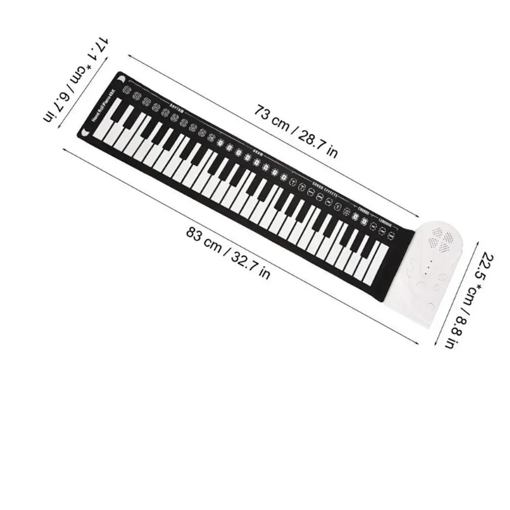 Portable Foldable Roll Up Piano 49 Keys Silicone Soft Keyboard Electronic Organ Hand Roll Piano Electronic Piano Instruments