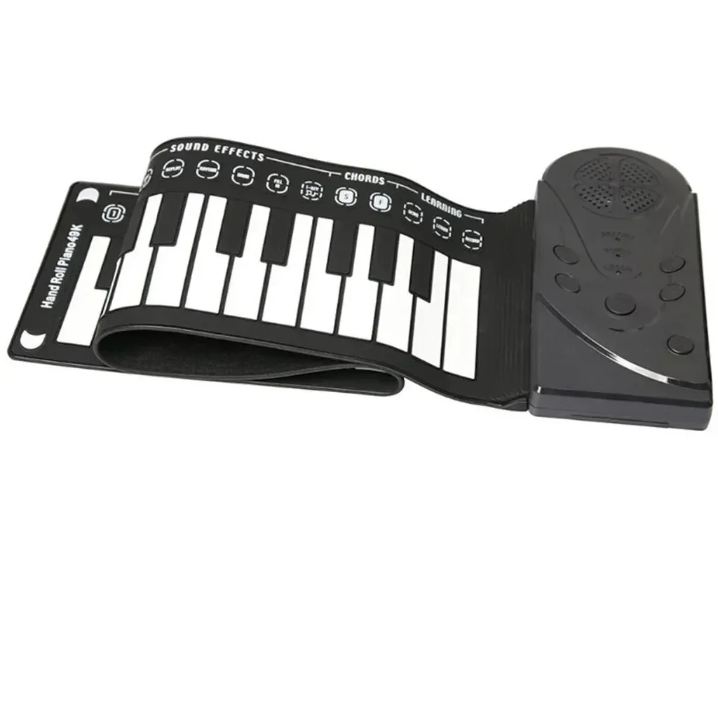 Portable Foldable Roll Up Piano 49 Keys Silicone Soft Keyboard Electronic Organ Hand Roll Piano Electronic Piano Instruments