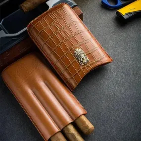 Portable Luxury Cubinski Gothic Moisturizing Leather Cigar Case