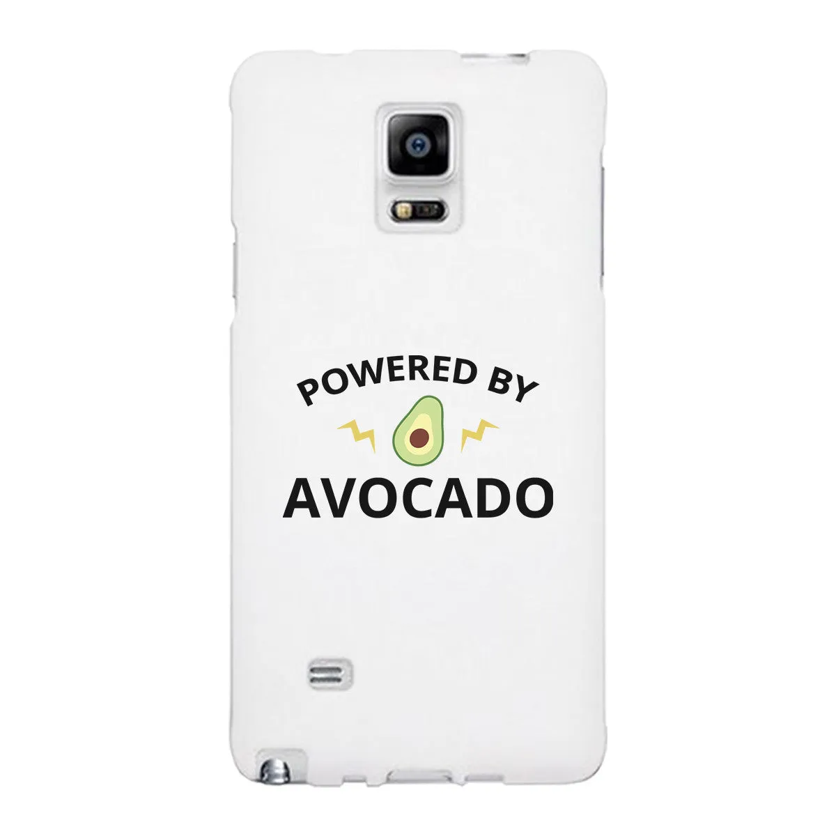 Powered By Avocado White Cute Graphic Phone Case For Food Lovers