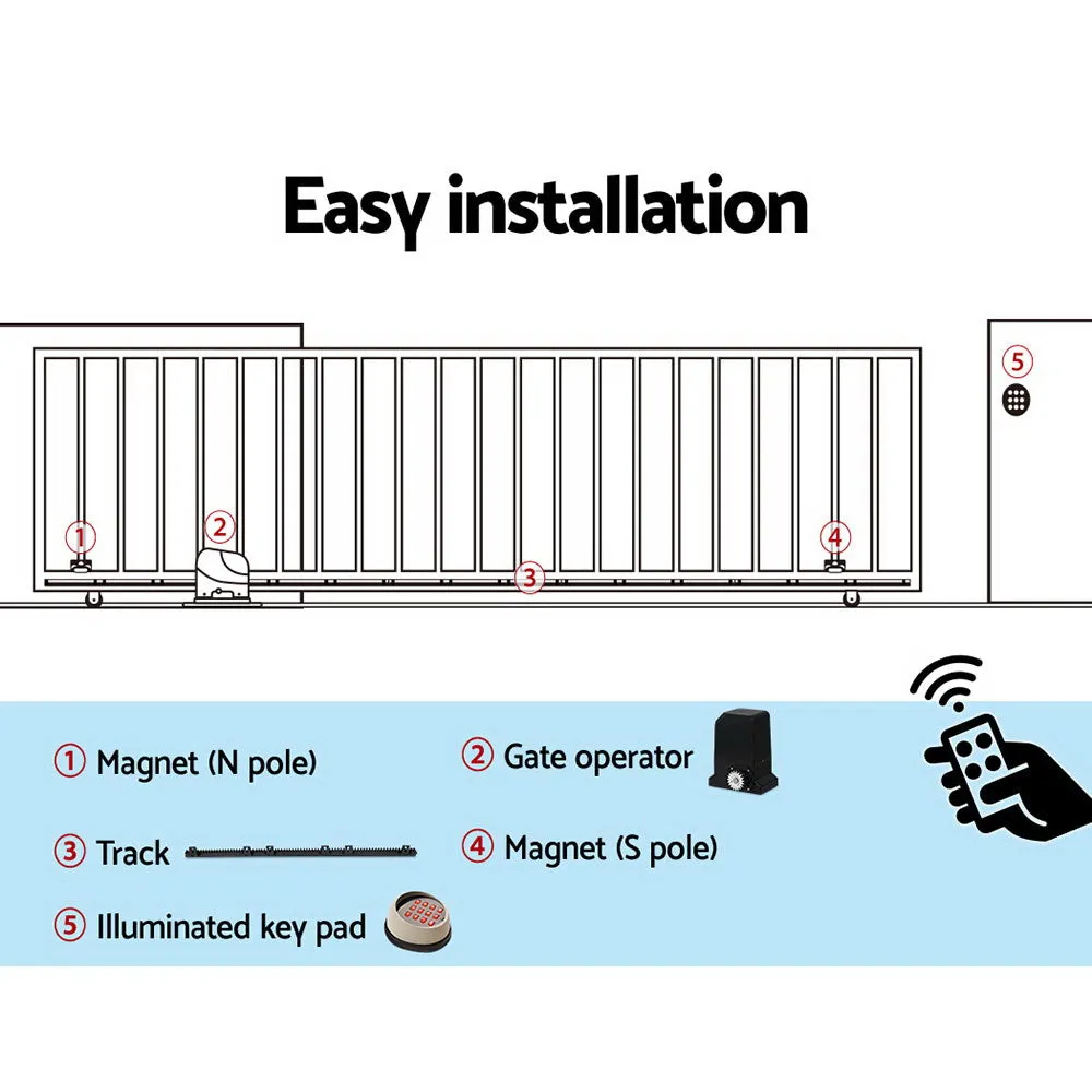 Powerful Automatic Sliding Gate Opener 1000KG w/ Keypad - Lockmaster