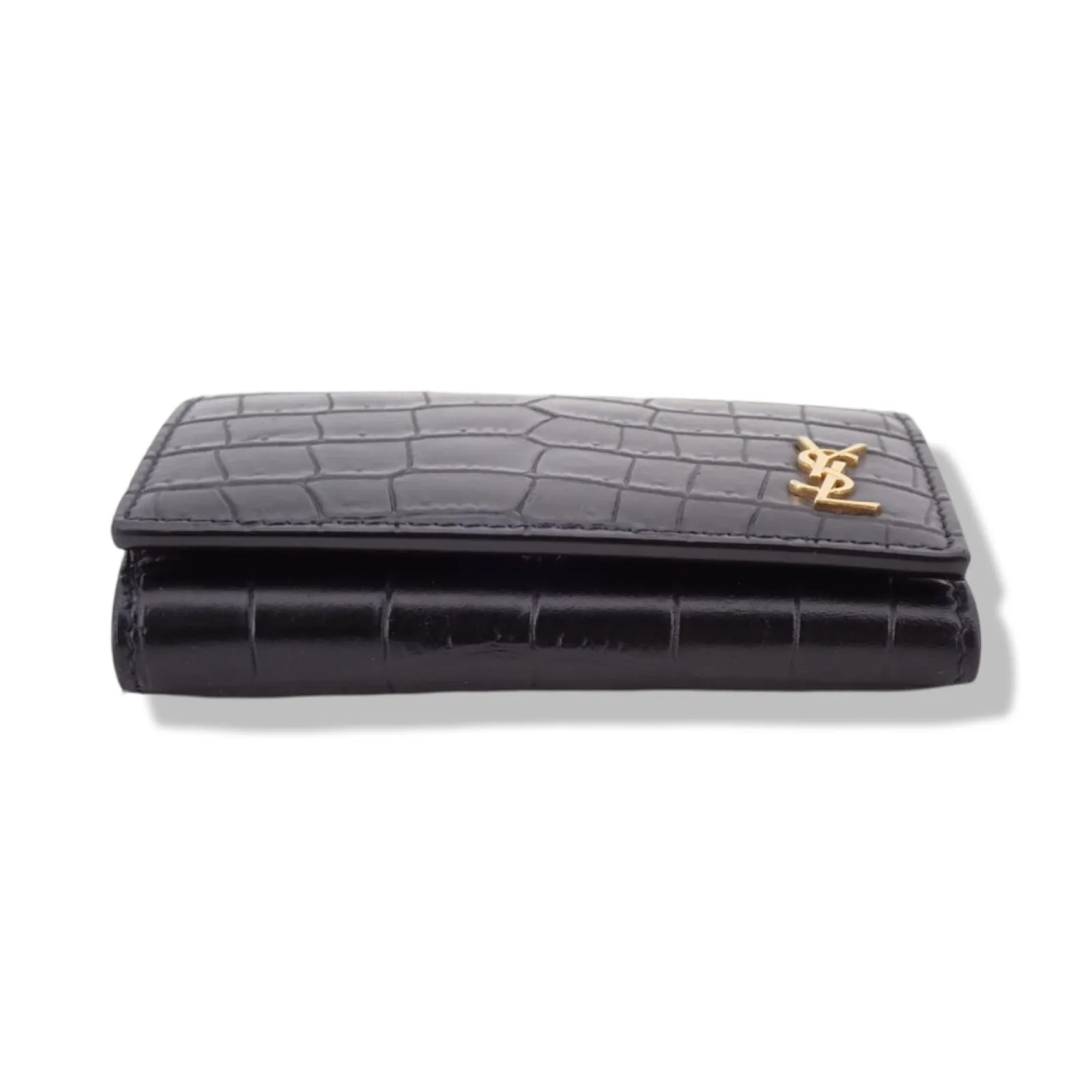 Pre-Owned Saint Laurent 6 Ring Key Case in Embossed Crocodile - YSL1092