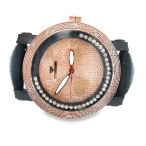 Rose Gold Floating Dial Real Diamond Watch