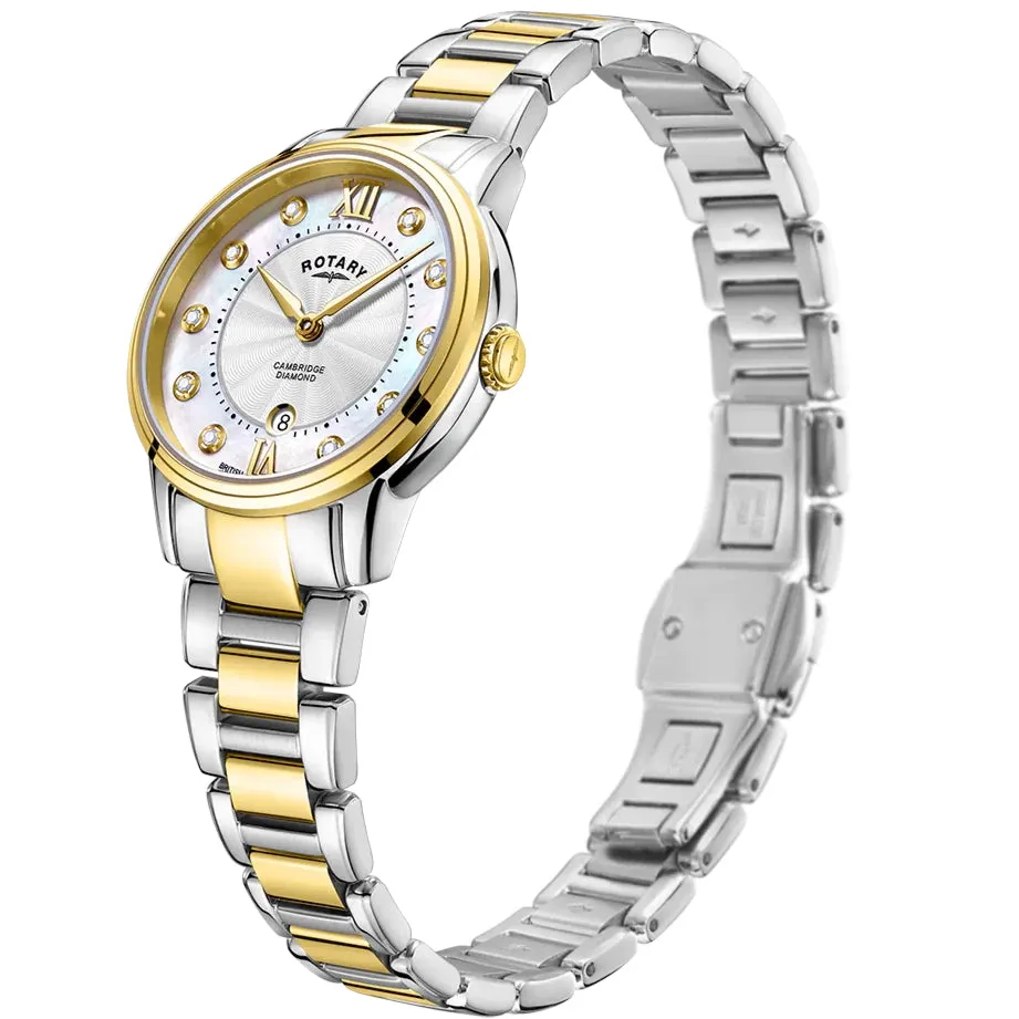 Rotary Cambridge Diamond Set Ladies Tow-Tone Watch LB05426/07/D