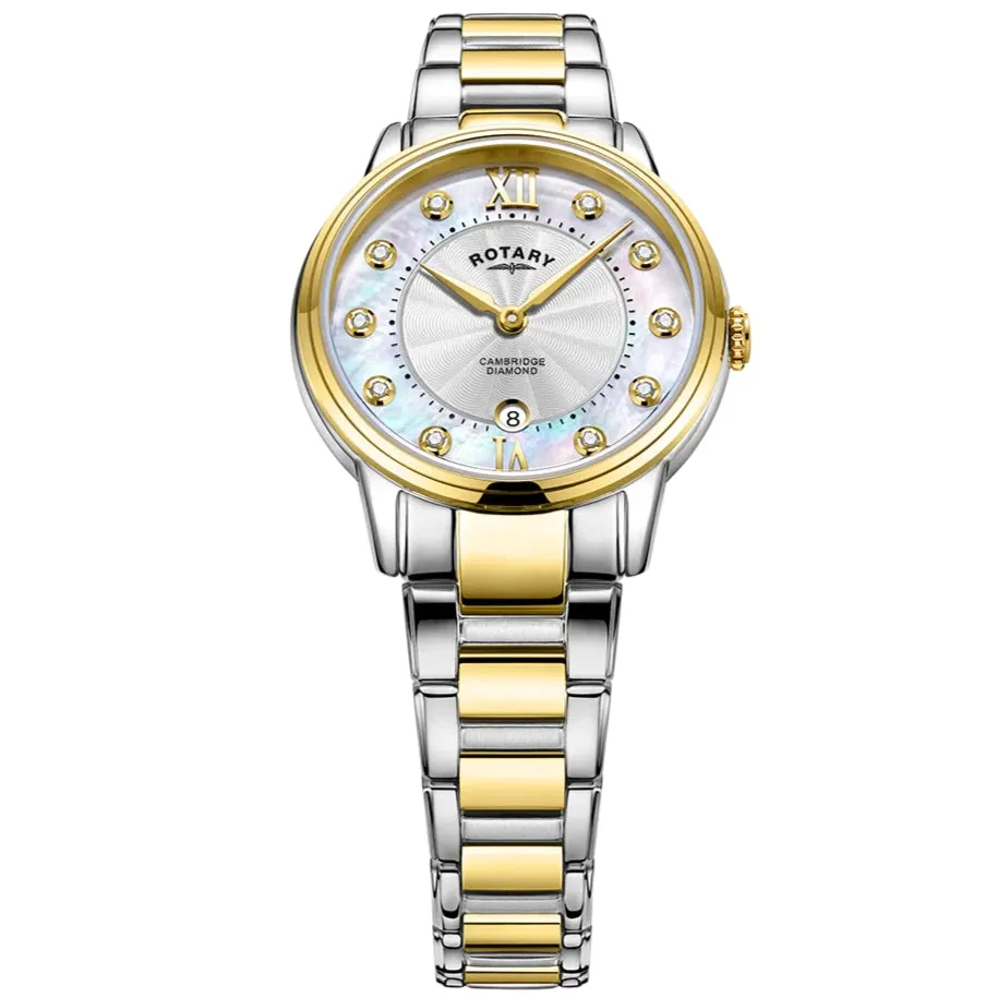 Rotary Cambridge Diamond Set Ladies Tow-Tone Watch LB05426/07/D