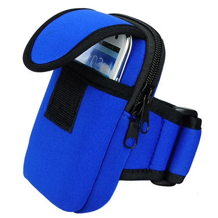 S210 Neoprene Arm Bag Outdoor Sports Mobile Phone Bag Coin Purse(Navy Blue)