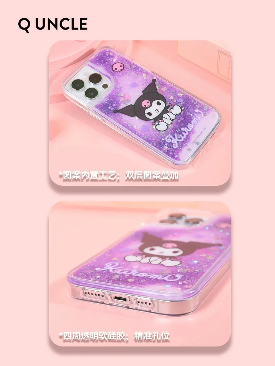 Sanrio Silicone Glitter Quicksand Phone Case | My Melody Kuromi Cinnamoroll - iPhone Case 13 14 Pro Promax