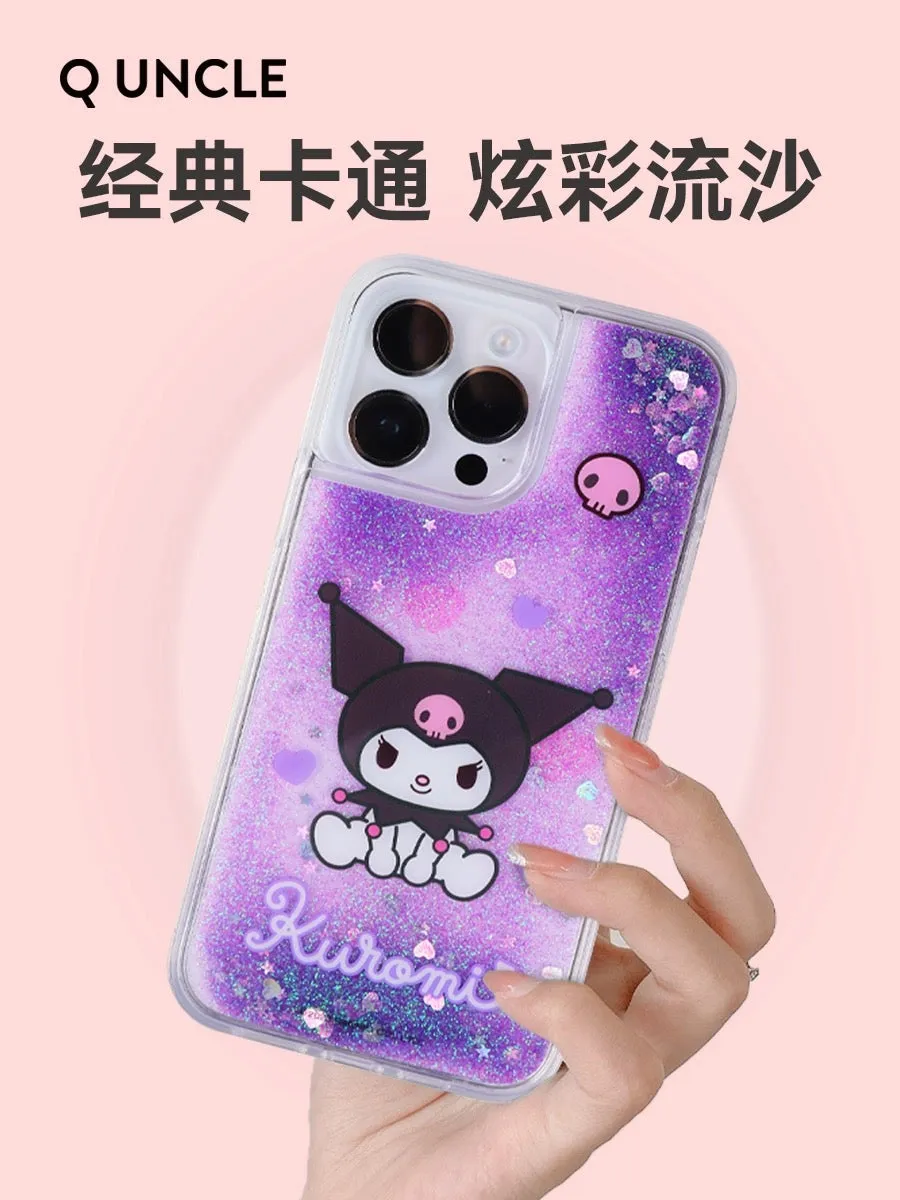 Sanrio Silicone Glitter Quicksand Phone Case | My Melody Kuromi Cinnamoroll - iPhone Case 13 14 Pro Promax