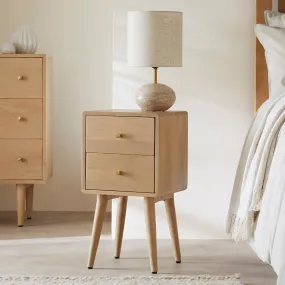 Scandinavian Oak Logan Narrow Bedside Table