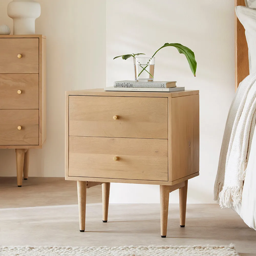 Scandinavian Oak Oslo Bedside Table (Nicked)