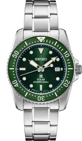 Seiko Prospex SNE583 Solar Diver Green Dial Watch