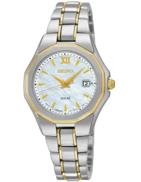 Seiko Womens Core Watch - Solar - Two-Tone - MOP Dial - Bracelet - Date