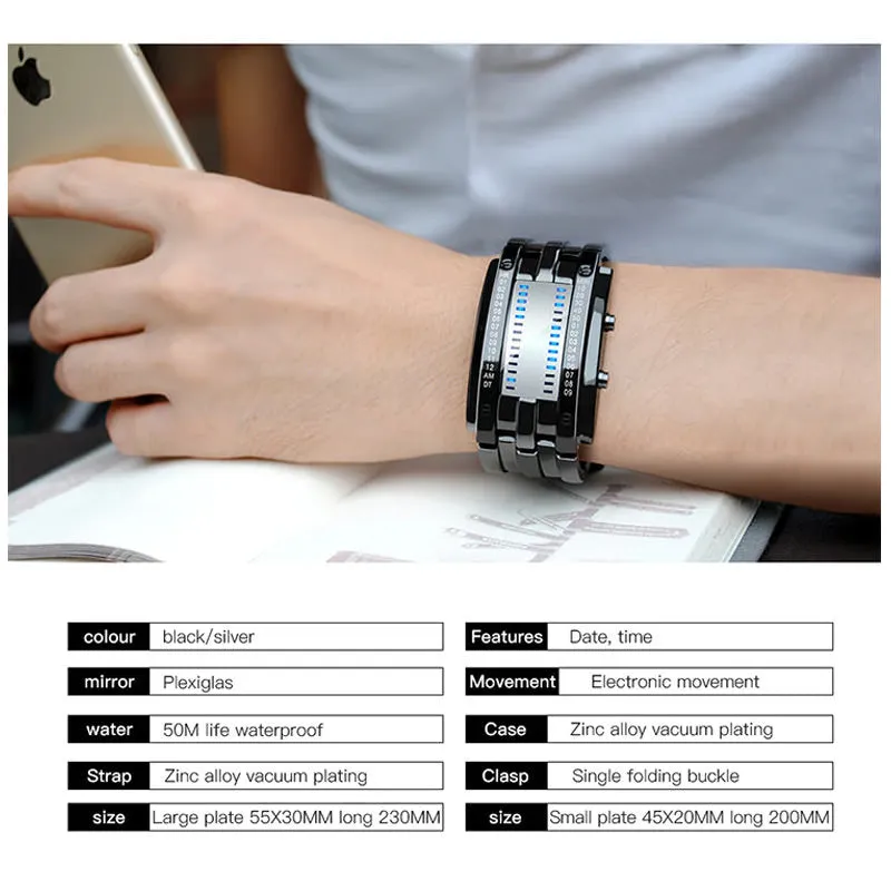 SKMEI 0926 Innovative LED Binary Watch for Men w/ 50m Waterproof