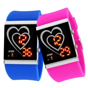 Skmei Ladies Digital Watch Fashion Casual Watches Relogio Masculino Blue LED Silicone Jelly Wristwatches Women Dress Watches