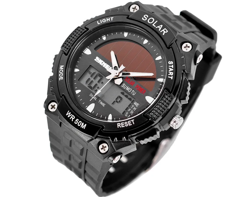 SKMEI Waterproof Men's Solar Outdoor Sport Combination Watch