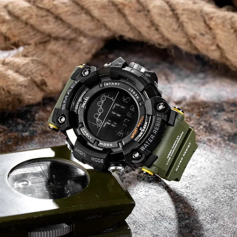 SMAEL Army LED Sports Watch: Military Style Digital Timepiece for Active Men