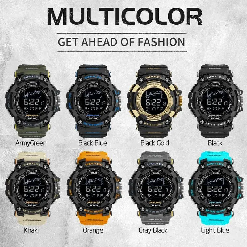 SMAEL Army LED Sports Watch: Military Style Digital Timepiece for Active Men