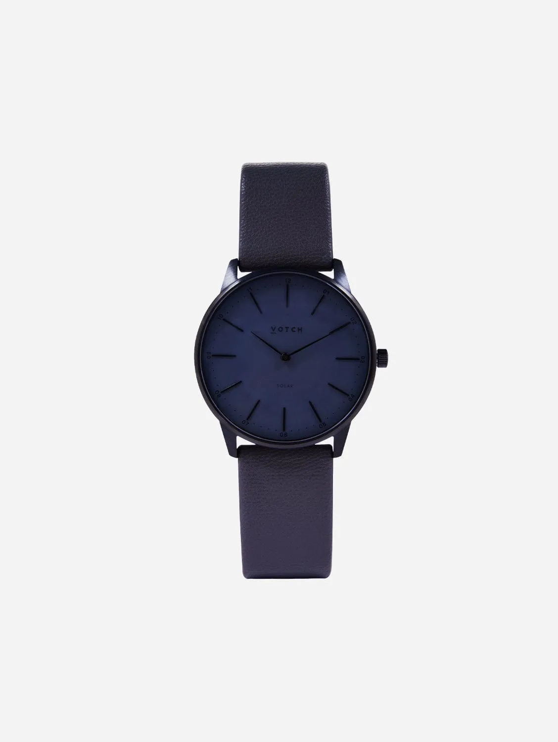 Solar Classic Appleskin Vegan Leather Watch | Black & Gun Metal with Steel Grey