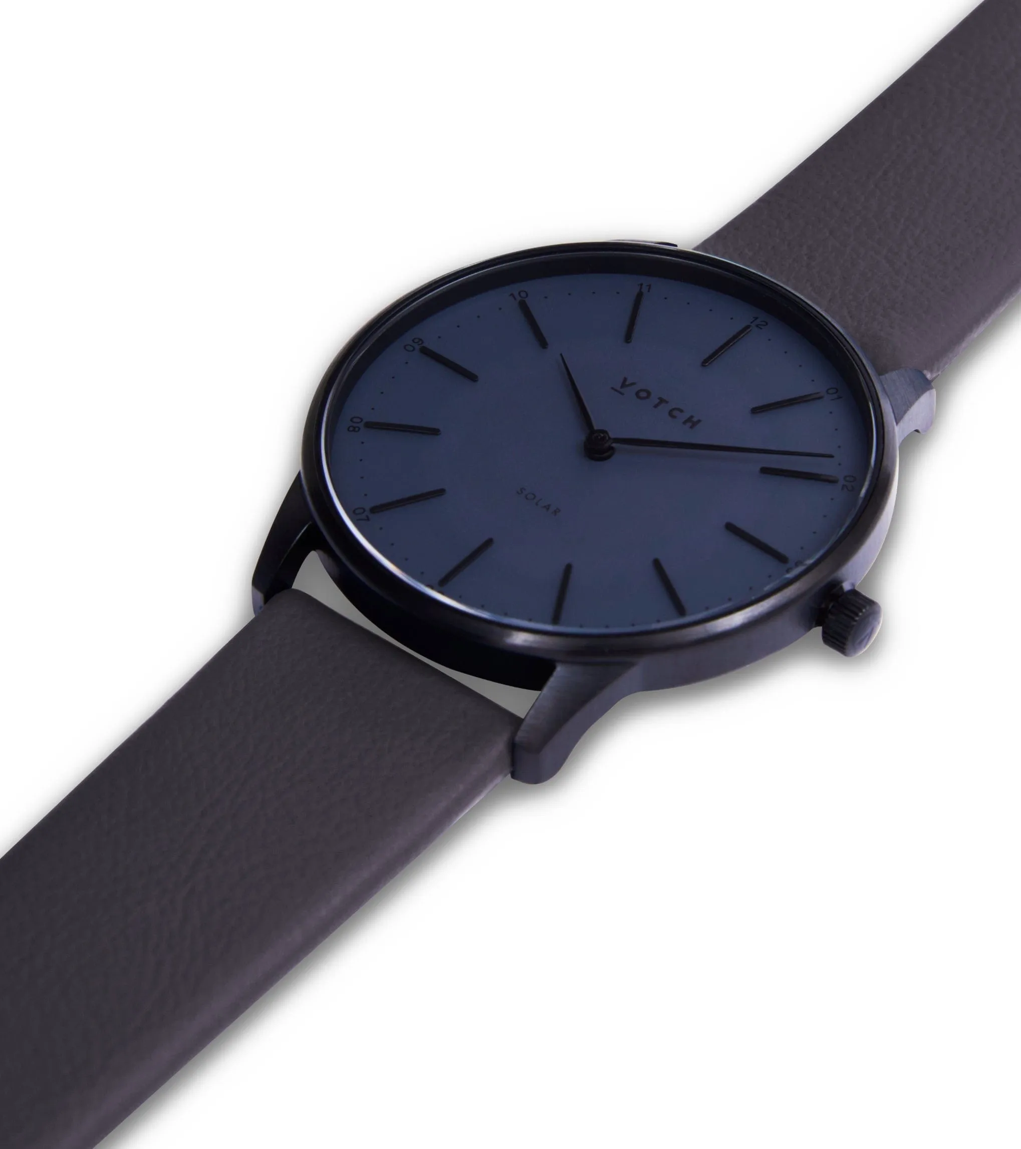 Solar Classic Appleskin Vegan Leather Watch | Black & Gun Metal with Steel Grey