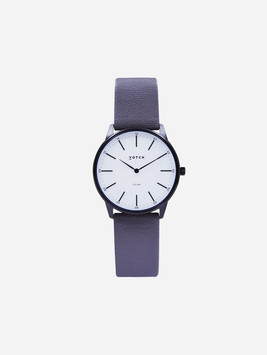 Solar Classic Appleskin Vegan Leather Watch | Black & Steel Grey