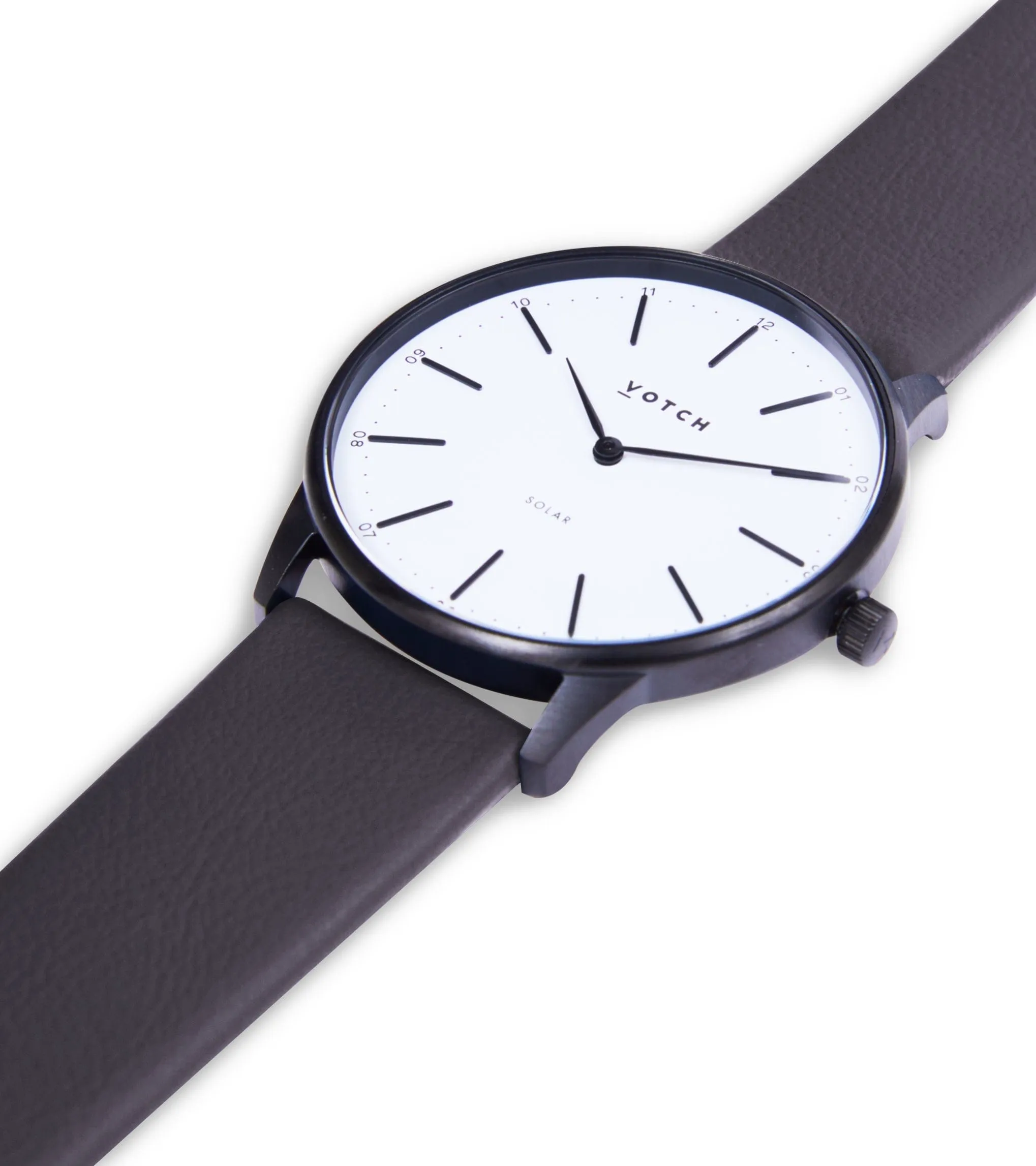 Solar Classic Appleskin Vegan Leather Watch | Black & Steel Grey